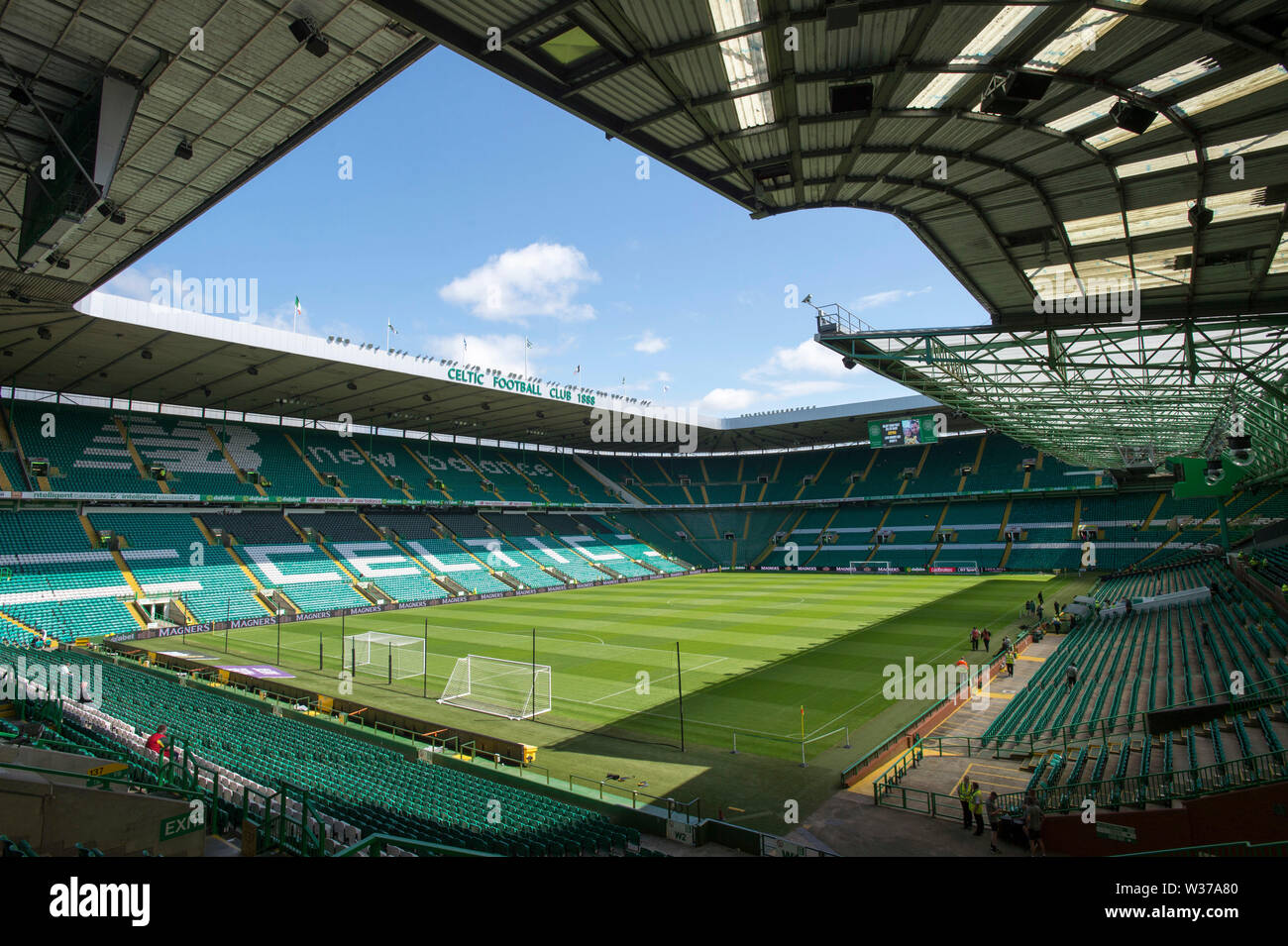 Vista general de Celtic Park antes del partido amistoso de pre-temporada en el Celtic Park, Glasgow. Foto de stock