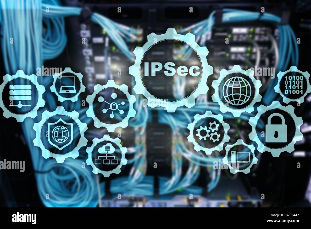 La seguridad IP. Protocolos de protección de datos. IPSec. Internet y el concepto de red de protección Foto de stock