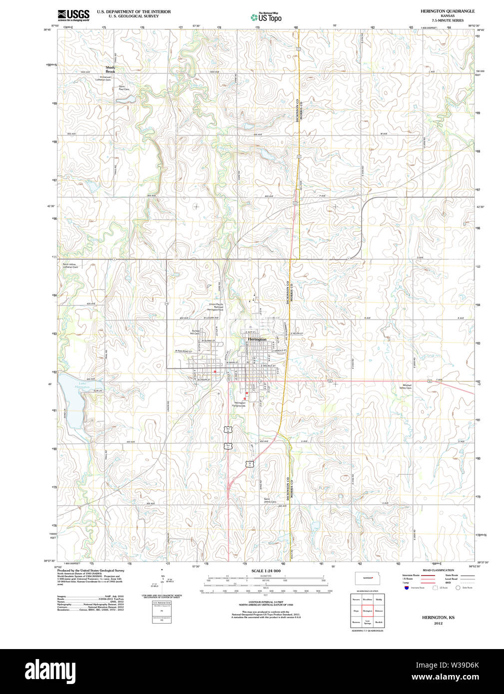 Mapa de herington Imágenes recortadas de stock Alamy