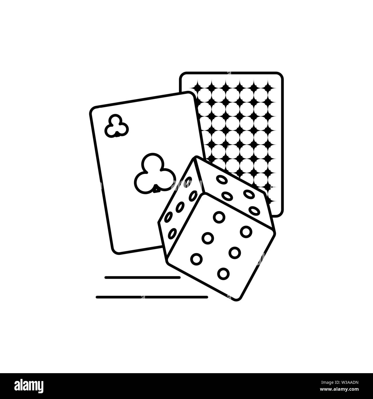 Tarjetas de juego de casino poker con dados ilustración vectorial diseño  Imagen Vector de stock - Alamy