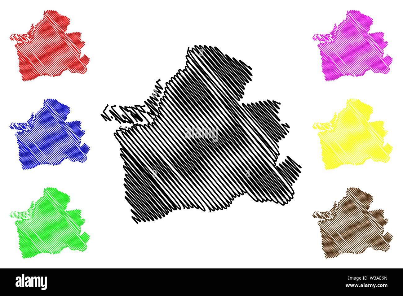 La provincia de El Oro (República de Ecuador, Provincias de Ecuador) Mapa ilustración vectorial, dibujo a mano alzada El Oro mapa Ilustración del Vector