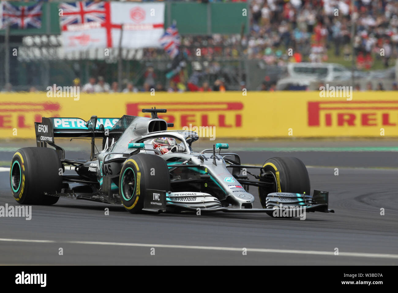 Silverstone, en el Reino Unido. El 14 de julio, 2019. ©  foto4/LaPresse14/07/2019 Silverstone, Inglaterra Sport England Grand Prix  de Fórmula Uno 2019 en el pic: carrera, Lewis Hamilton (GBR) AMG Mercedes F1
