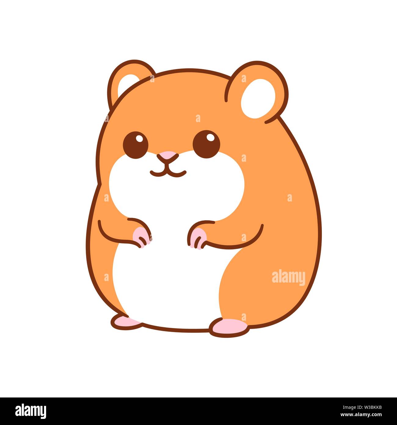 Cute kawaii hamster dibujo, caricatura divertida mascota imágenes  prediseñadas vectoriales ilustración Imagen Vector de stock - Alamy