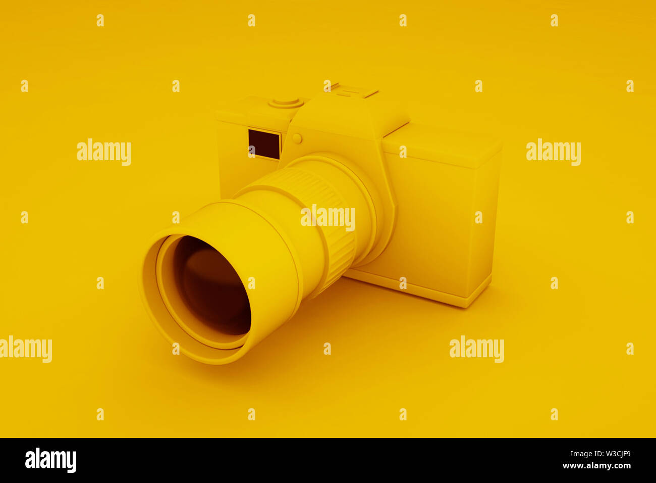 Cámara DLSR Digital de color amarillo. Ilustración 3D Fotografía de stock -  Alamy