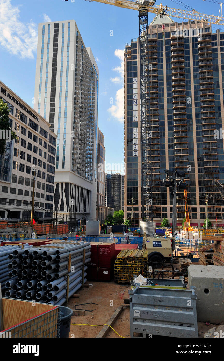 Atlanta auge de la construcción en el centro de la ciudad Foto de stock