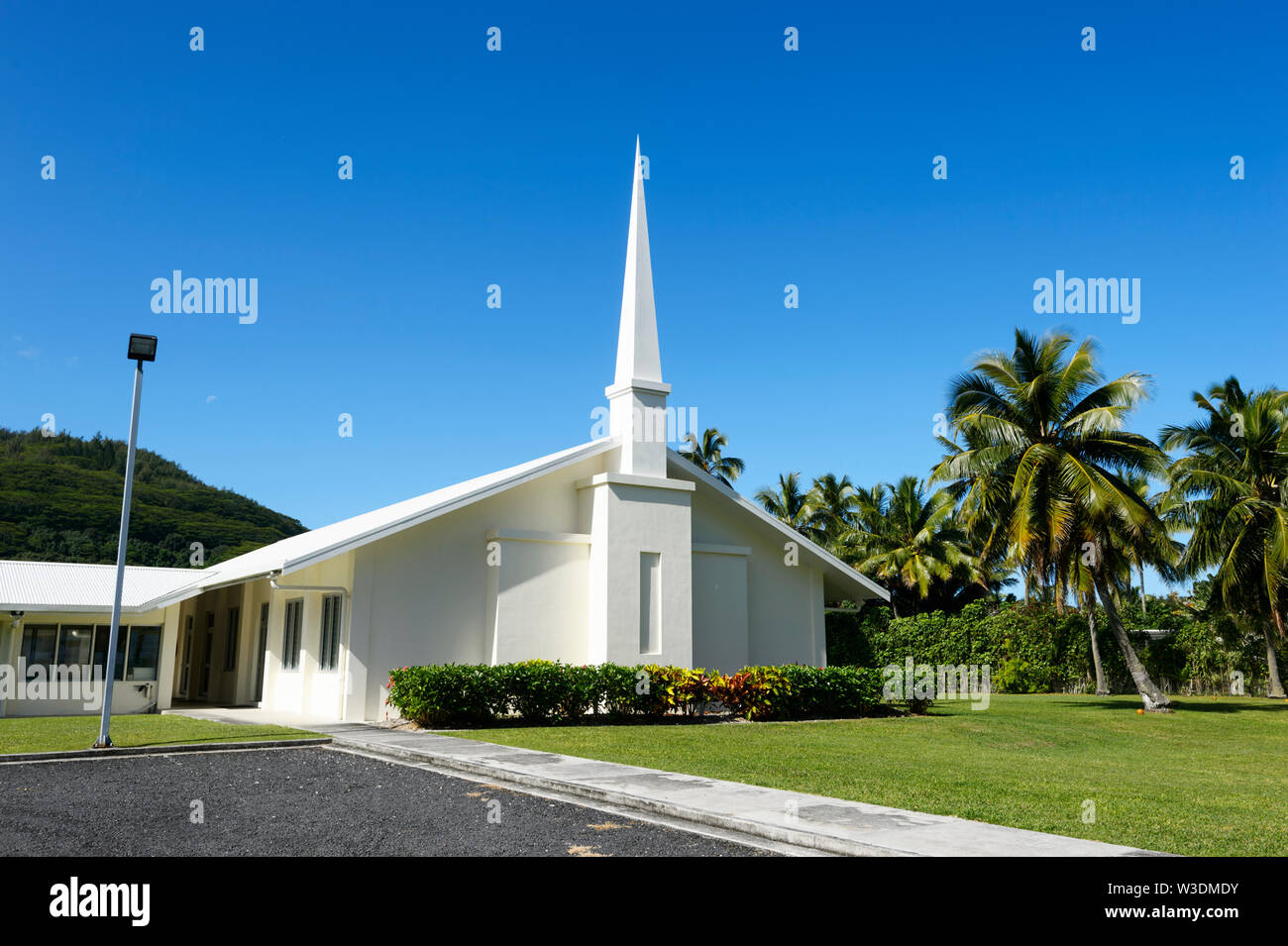 La iglesia de Jesucristo de los Santos de los últimos días, Rarotonga, Islas Cook, Polinesia Foto de stock