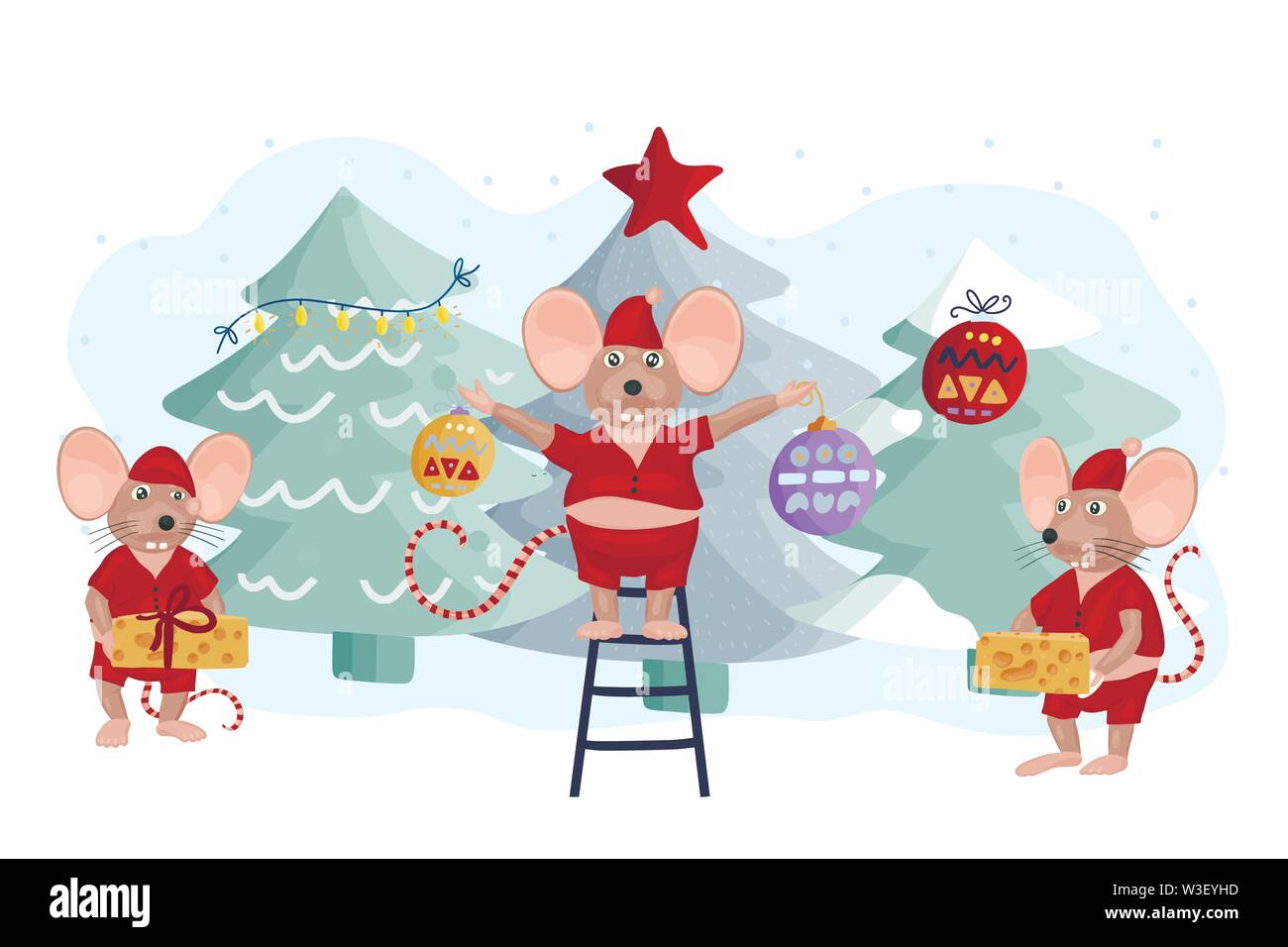 Familia de ratones de navidad Imágenes recortadas de stock - Alamy