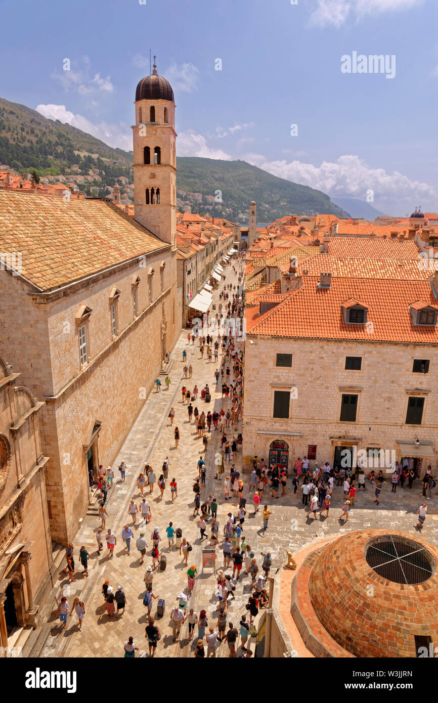 Casco antiguo de Dubrovnik, la costa Dálmata, Croacia. Foto de stock
