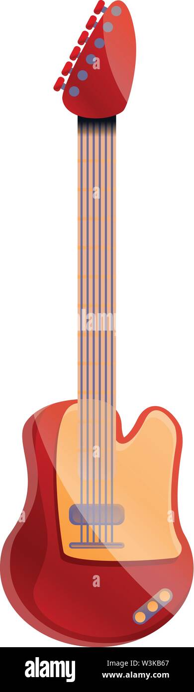 Icono de guitarra eléctrica de color rojo. Caricatura de guitarra eléctrica  roja icono vectoriales para diseño web aislado sobre fondo blanco Imagen  Vector de stock - Alamy