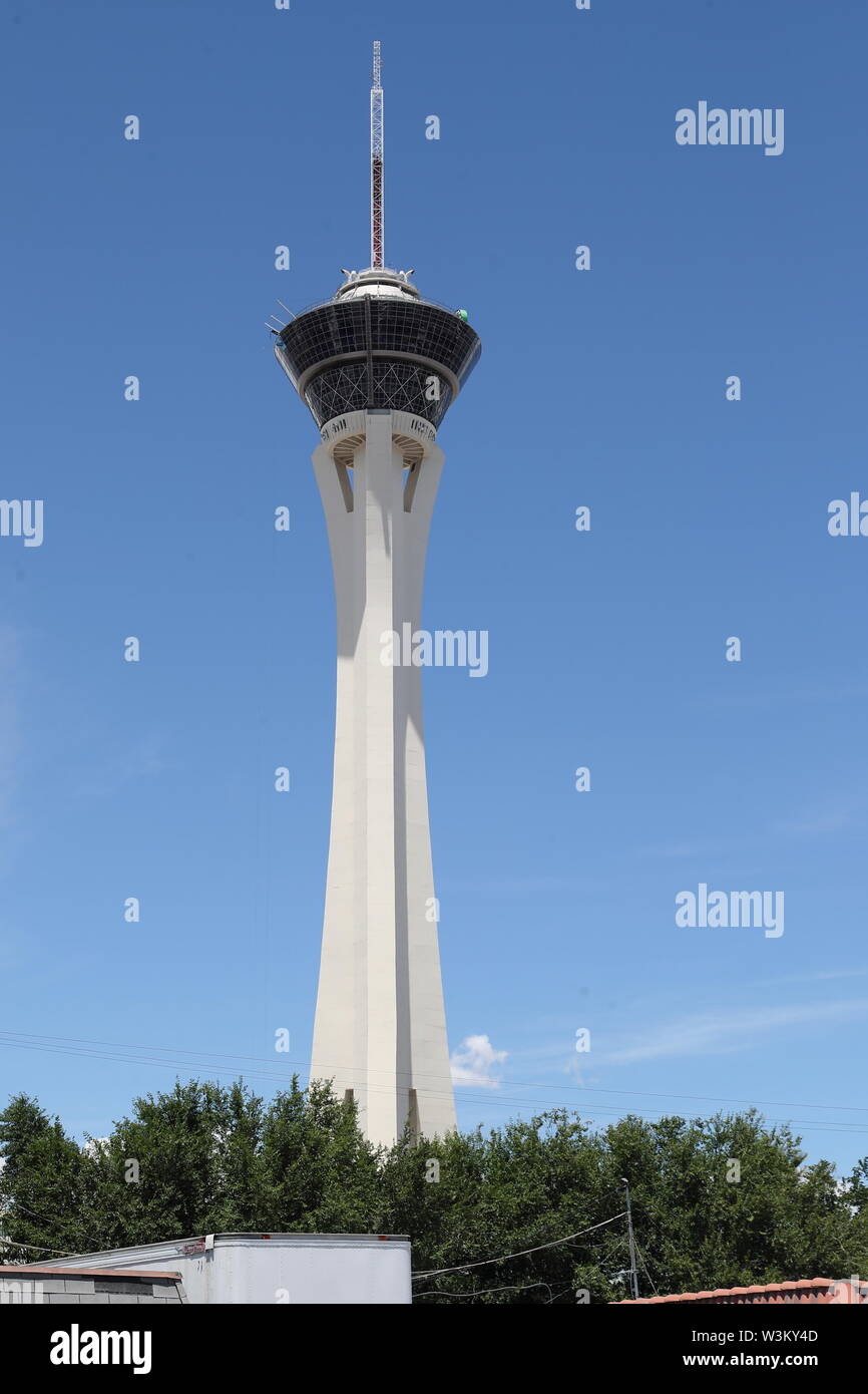La Torre Stratosphere en Las Vegas, Nevada, EE.UU. Foto de stock