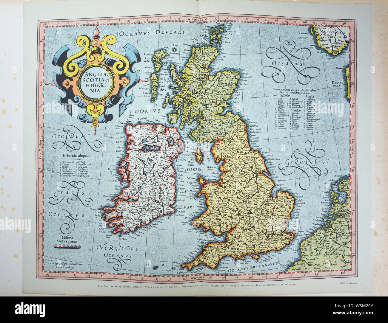 Mapa de las Islas Británicas desde el Atlas de Mercator Foto de stock