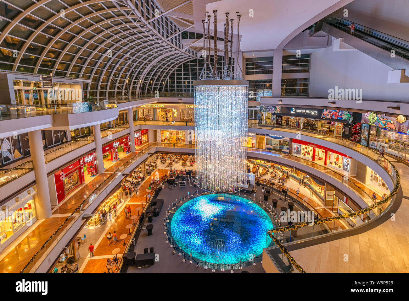 Lienzo claro digital en el centro comercial Marina Bay Sands, Singapur Foto de stock