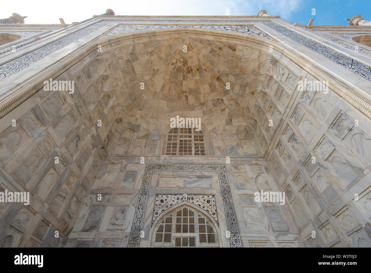 Vista atípicas de la famosa tumba de Taj Mahal en Agra India Fotografía