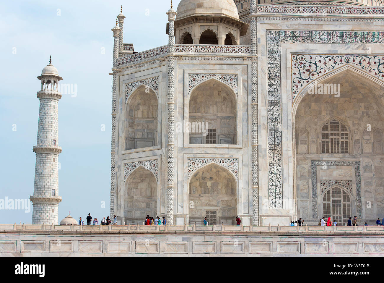 Vista atípicas de la famosa tumba de Taj Mahal en Agra India Fotografía