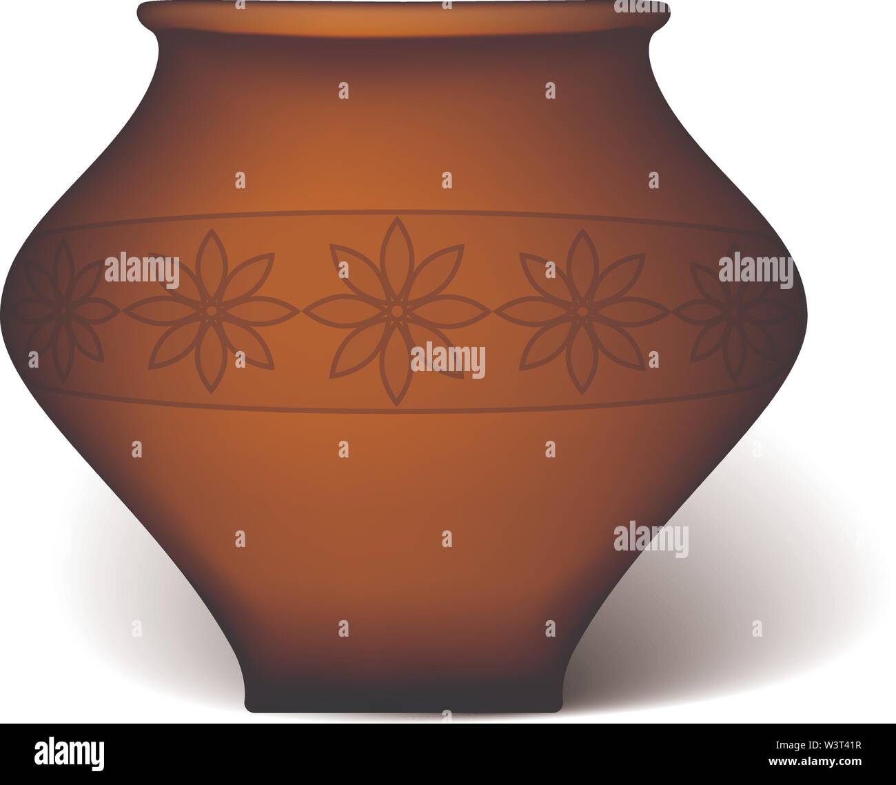 Vacío sin pintar de la olla de barro aislado en blanco Imagen Vector de  stock - Alamy