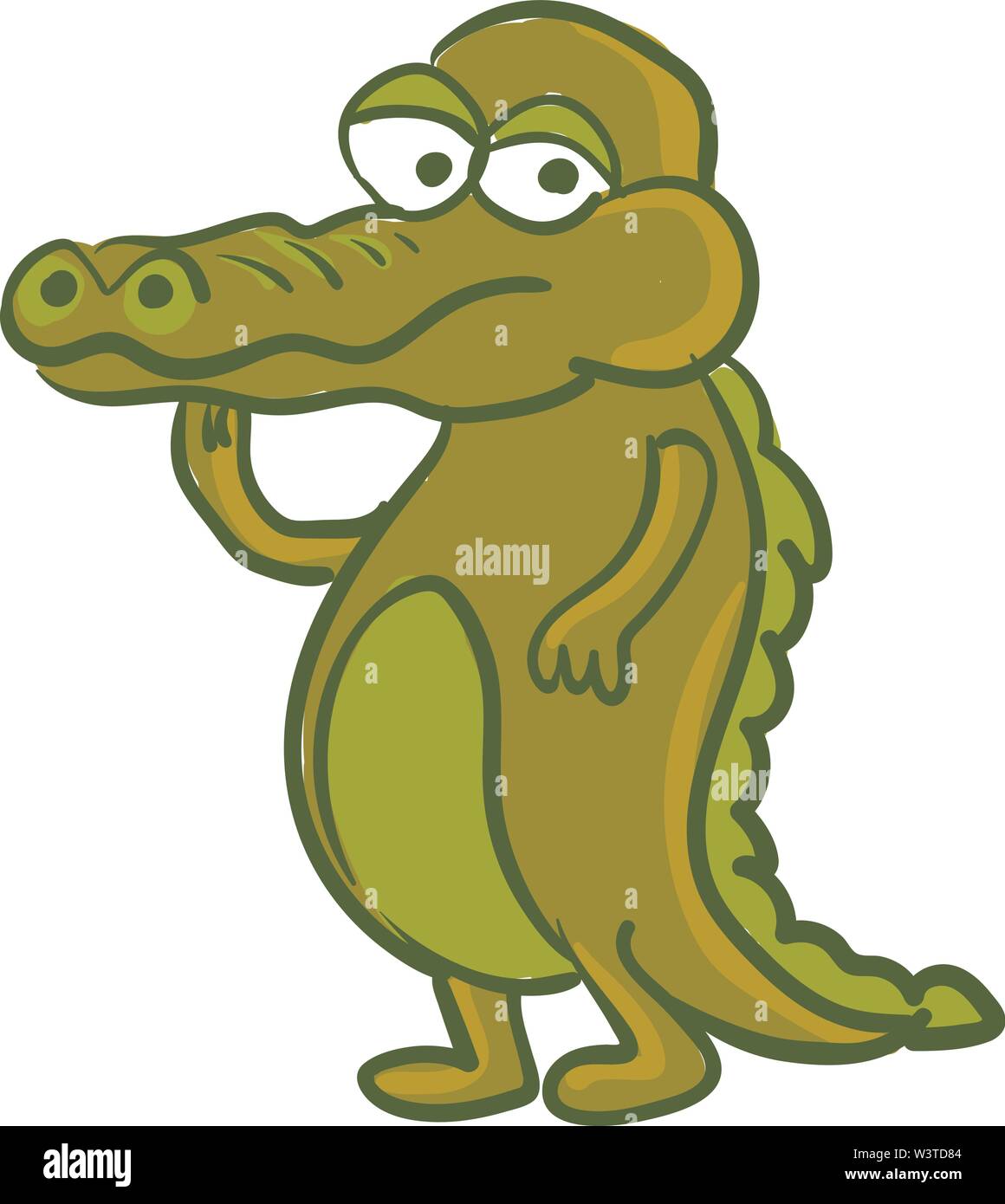 Una caricatura de un cocodrilo con ojos grandes, el vector, el color de  dibujo o ilustración Imagen Vector de stock - Alamy