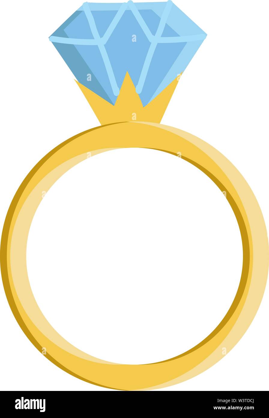 Un anillo de oro con un diamante, el vector, el color de dibujo o  ilustración Imagen Vector de stock - Alamy