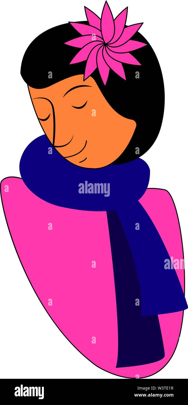 Chica con vestido azul y rosa Imágenes vectoriales de stock - Alamy