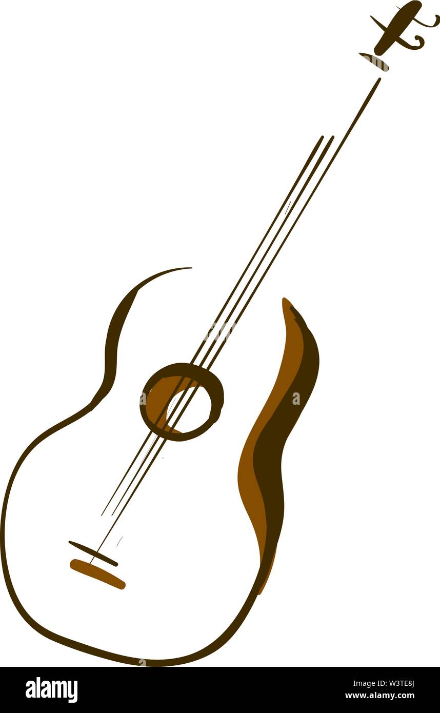 Una silueta de guitarra Brown, el vector, el color de dibujo o ilustración  Imagen Vector de stock - Alamy