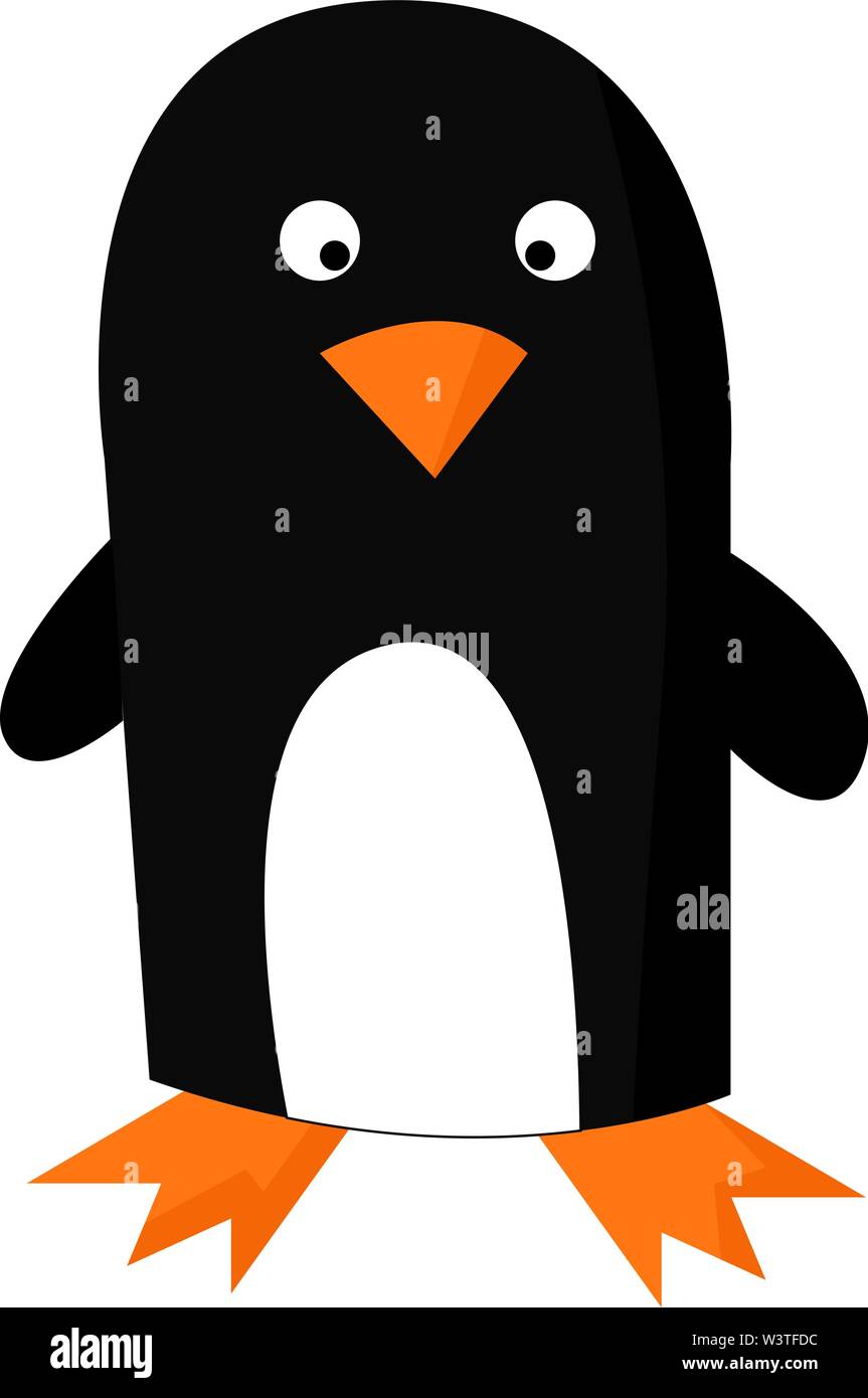 Un gran pingüino en colores negro y naranja, el vector, el color de dibujo  o ilustración Imagen Vector de stock - Alamy