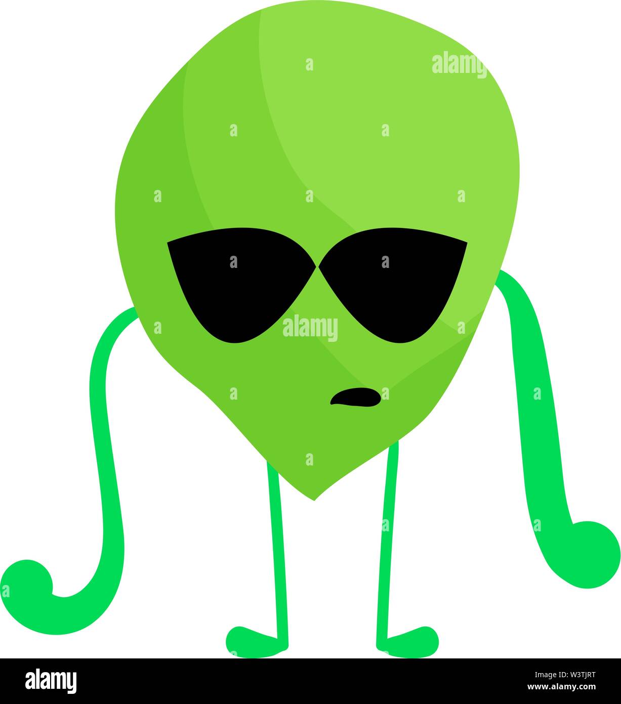 Alien con gafas de sol, ilustración, vector sobre fondo blanco Imagen  Vector de stock - Alamy