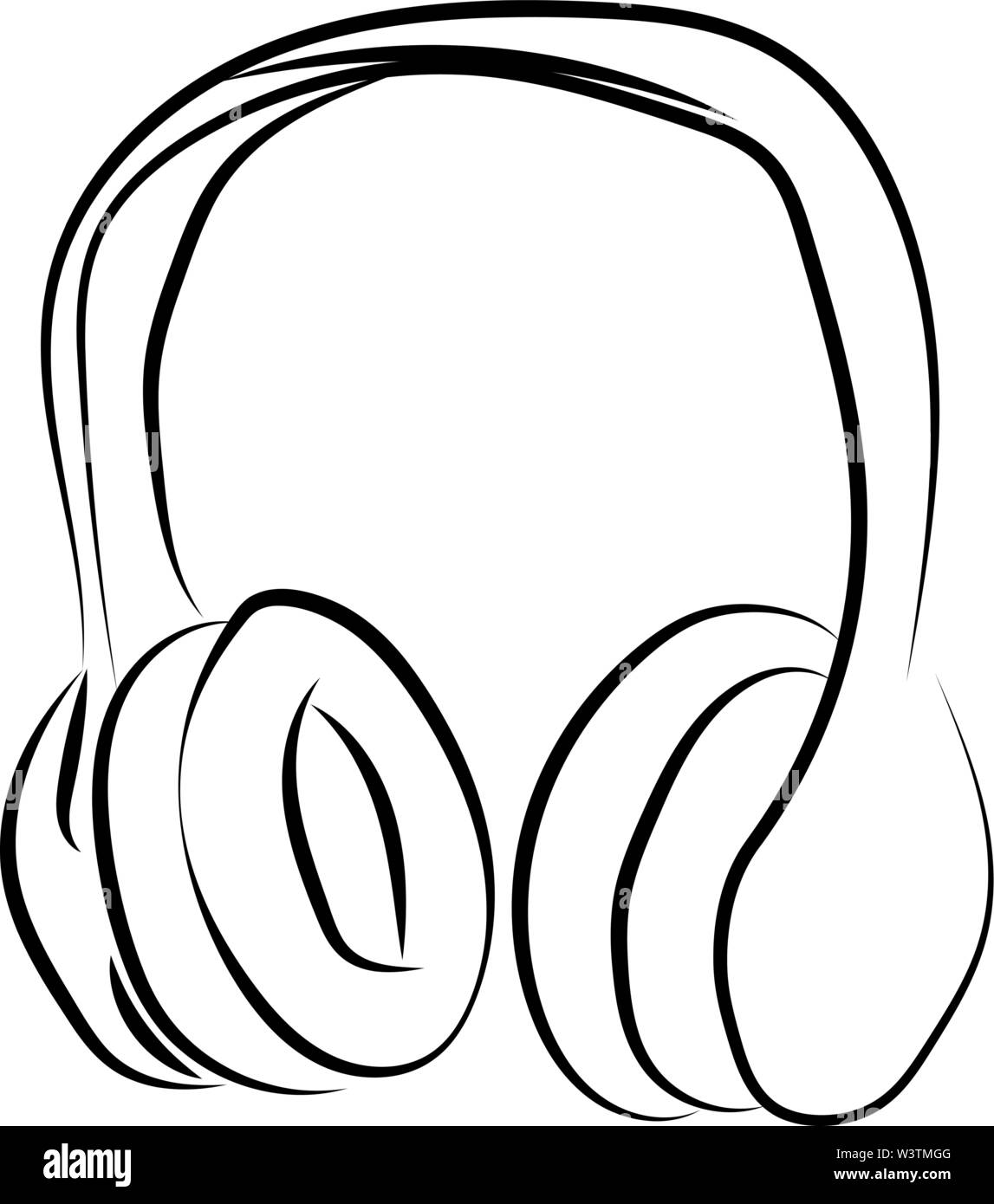 Auriculares boceto, ilustración, vector sobre fondo blanco. Ilustración del Vector
