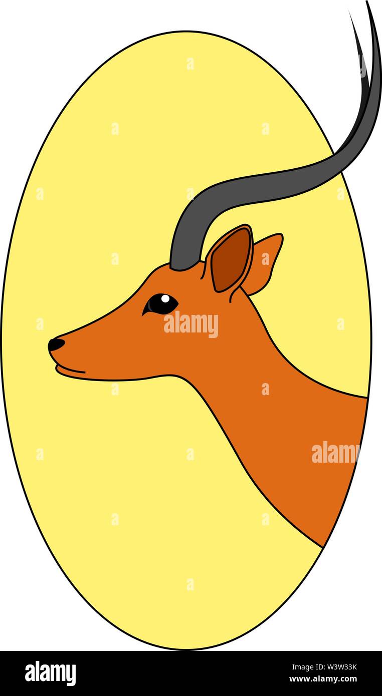 Hermoso antílope, ilustración, vector sobre fondo blanco. Ilustración del Vector