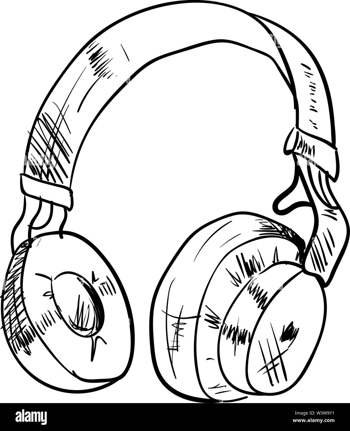 Cartoon dj headset Imágenes de stock en blanco y negro - Alamy