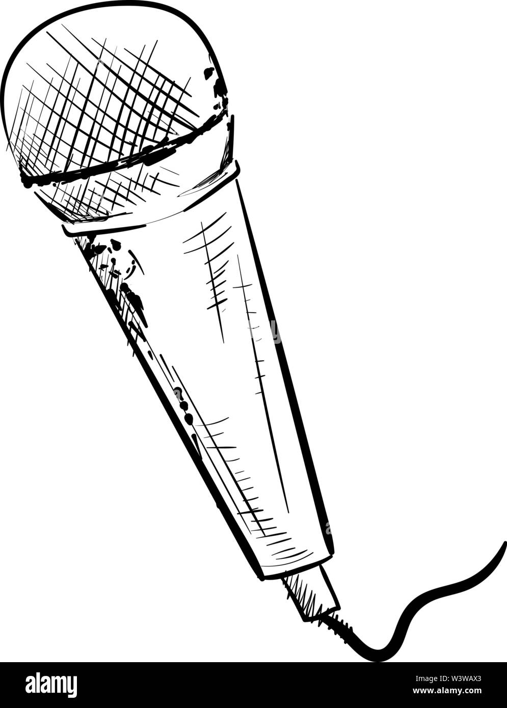 Dibujo de micrófono, ilustración, vector sobre fondo blanco Imagen Vector  de stock - Alamy