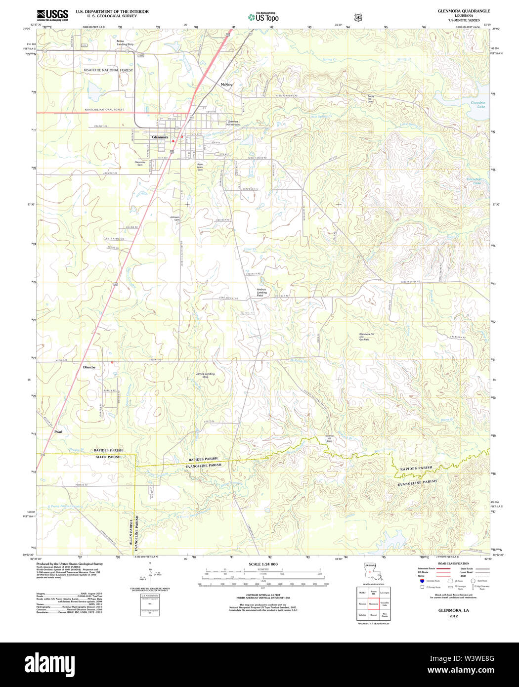 Mapa de glenmora louisiana Imágenes recortadas de stock Alamy