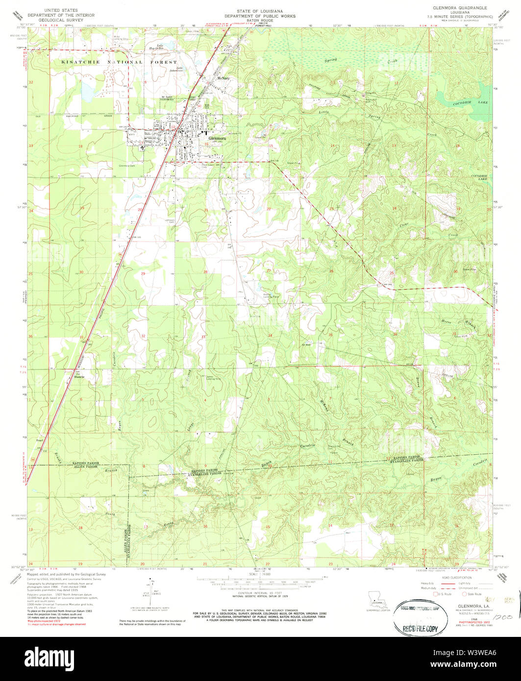 Mapa de glenmora louisiana fotografías e imágenes de alta resolución