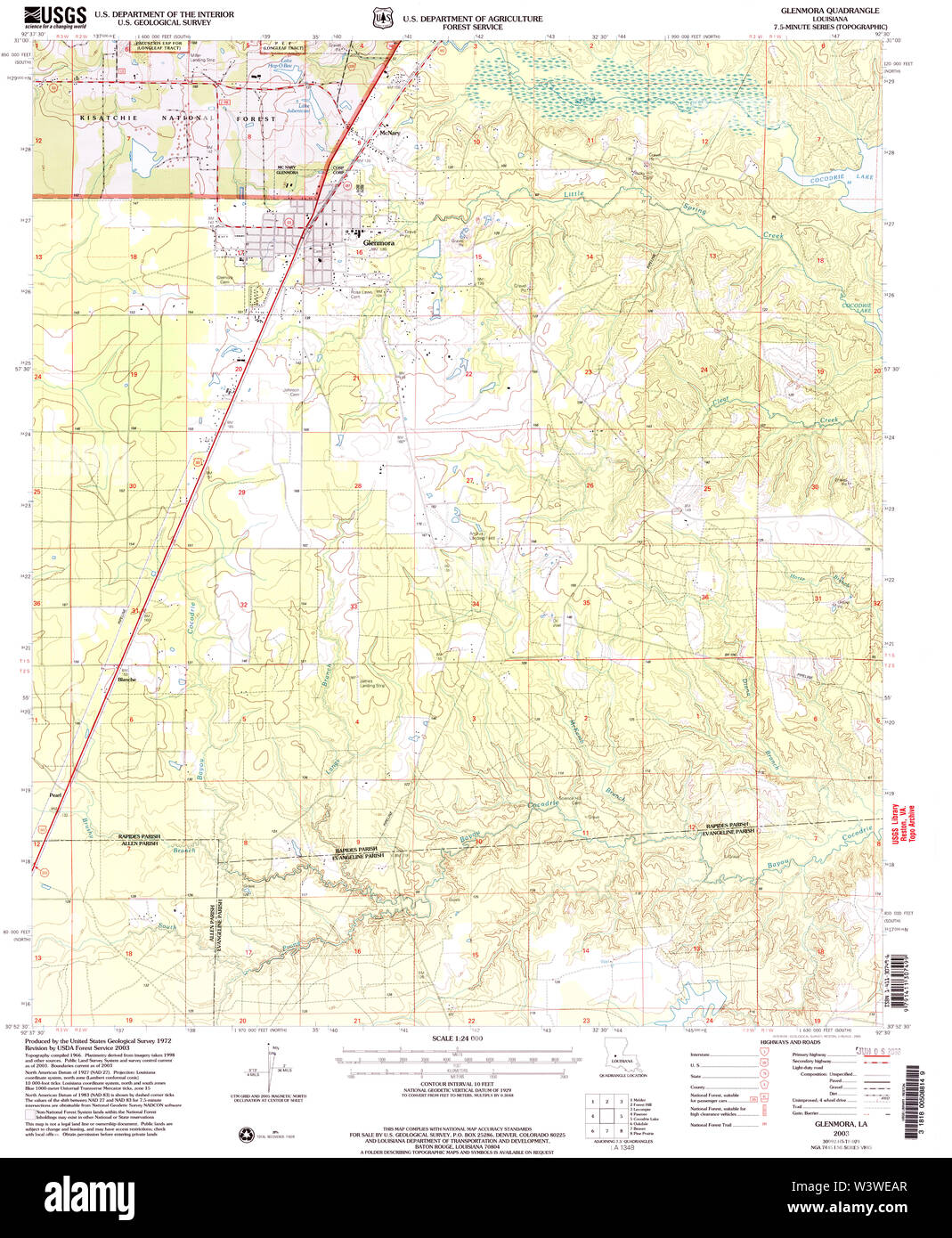 Mapa de glenmora louisiana fotografías e imágenes de alta resolución