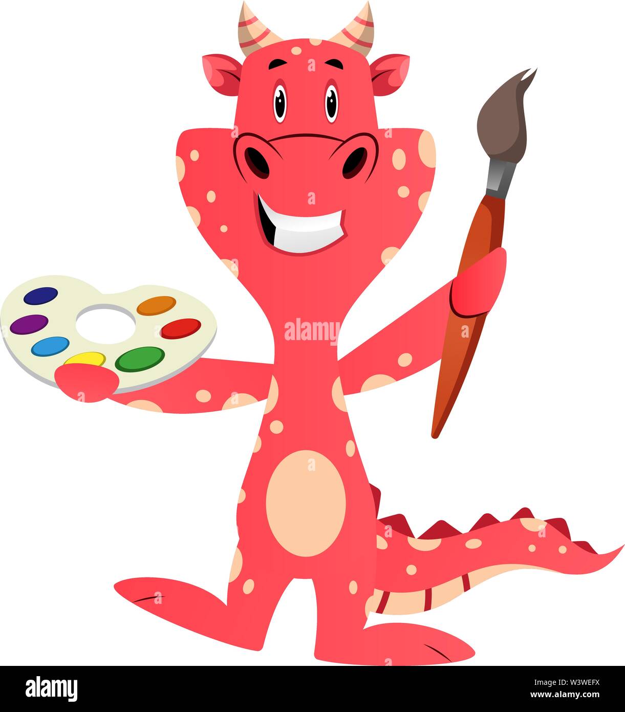 El dragón rojo es la pintura, la ilustración, el vector sobre fondo blanco  Imagen Vector de stock - Alamy