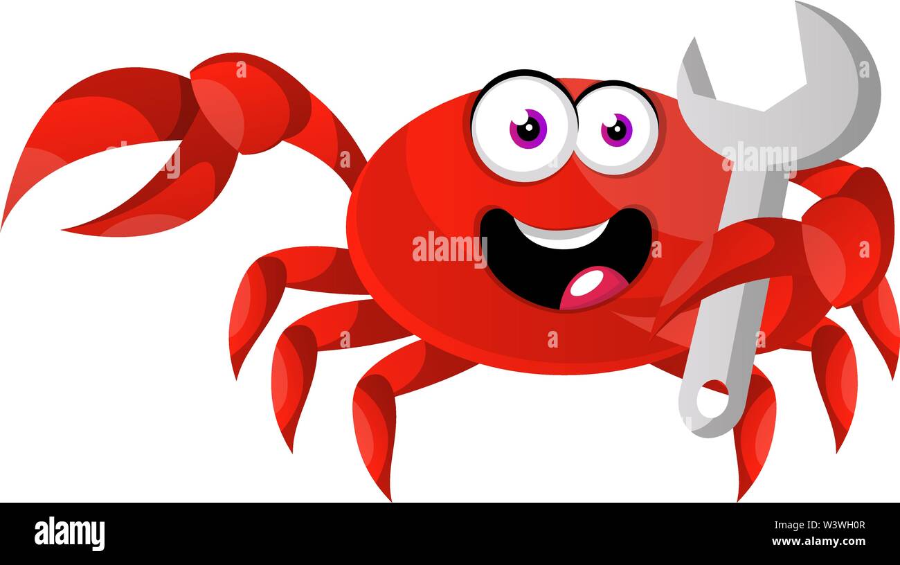 Llave de sujeción de cangrejo, ilustración, vector sobre fondo blanco
