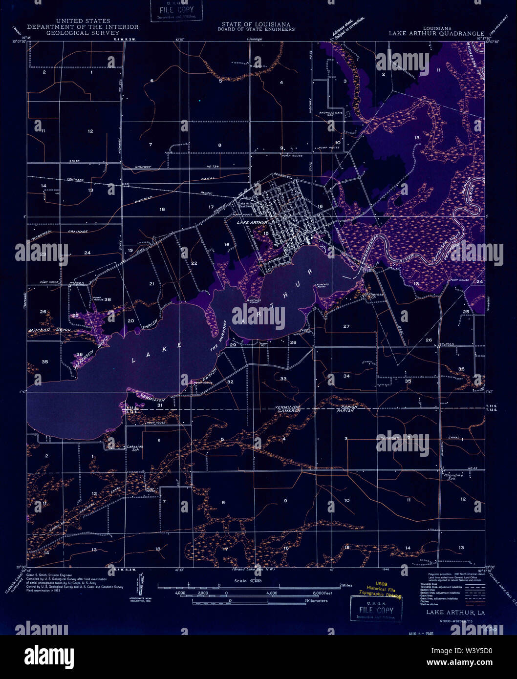 Lago arthur louisiana mapa fotografías e imágenes de alta resolución