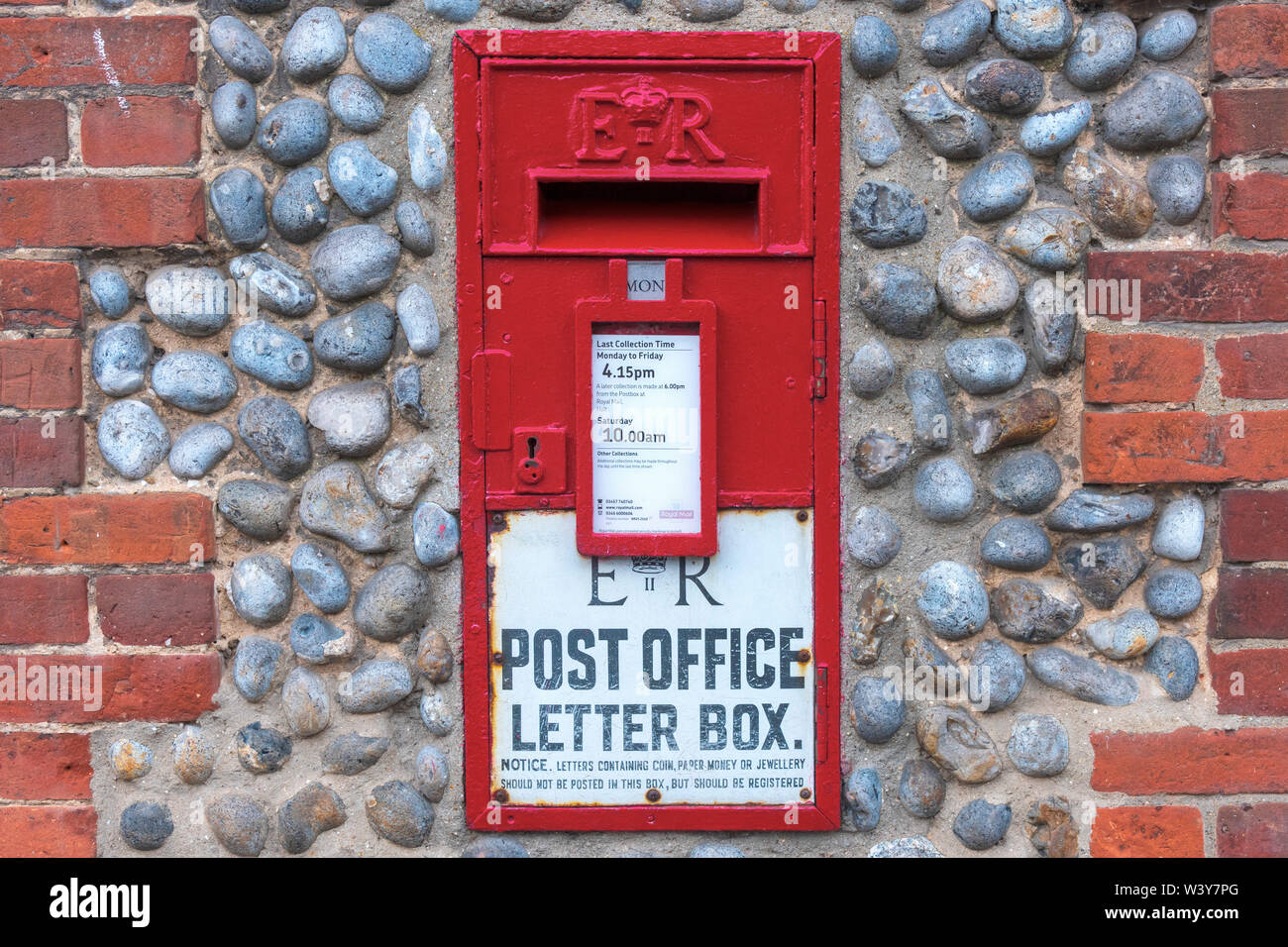 Reino Unido, Inglaterra, East Anglia, Norfolk, Cley, Letterbox Foto de stock