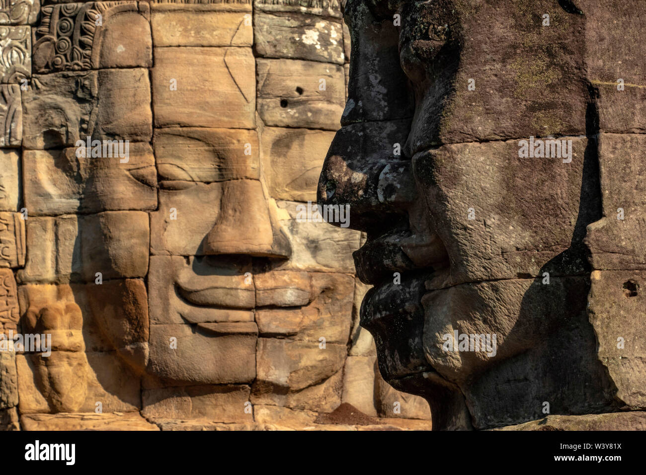 Asia, Camboya, Siem Reap, Patrimonio Mundial de la UNESCO, Angkor Thom, Bayon Foto de stock