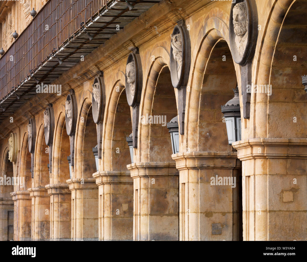 España, Castilla y León, la Plaza Mayor, Salamanca, sitio del Patrimonio Mundial de la UNESCO Foto de stock