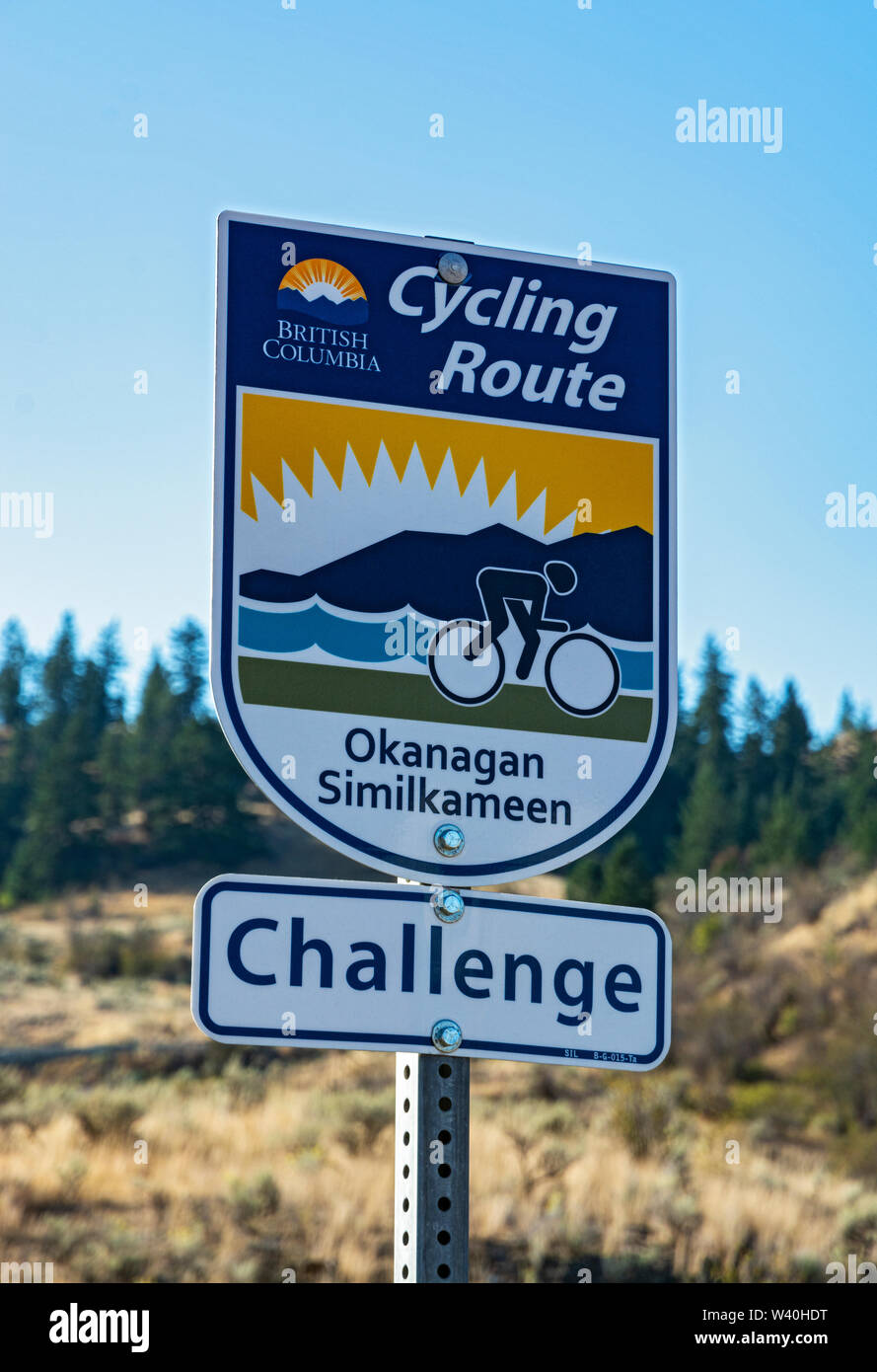 Canadá, Columbia Británica, Okanagan Similkameen Desafío Ruta cicloturística, la Hwy 3 Foto de stock