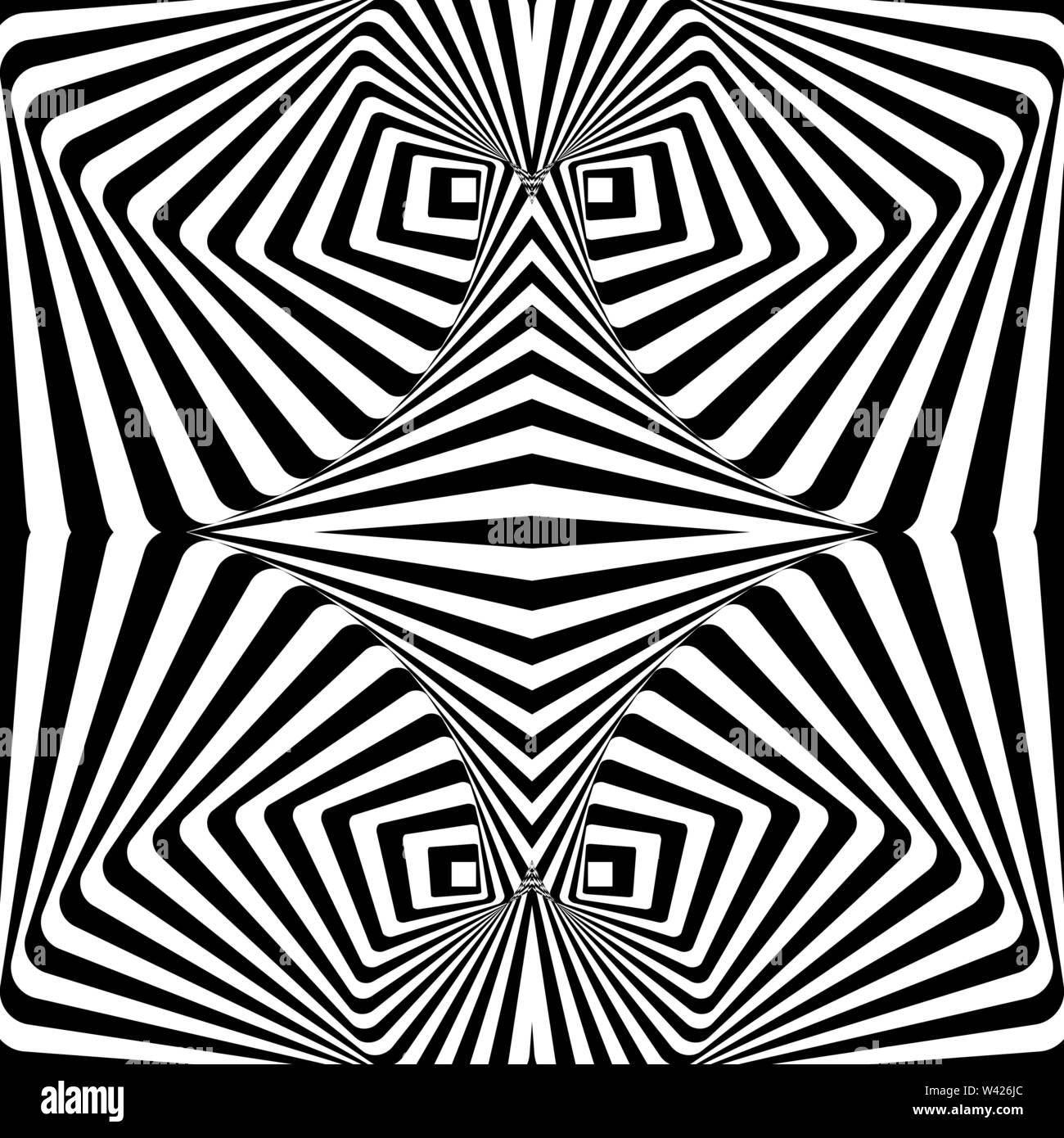 Fondo blanco negro con ilusión óptica Ilustración del Vector