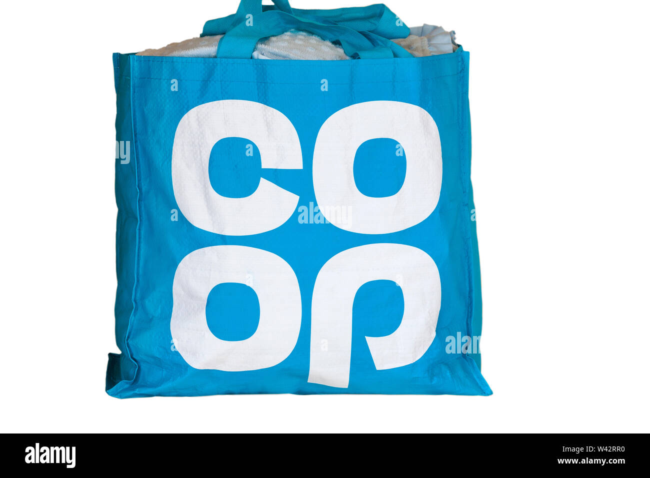 Bolsa de compras de cooperativa bolsa de compras reutilizable aislada sobre fondo blanco Foto de stock