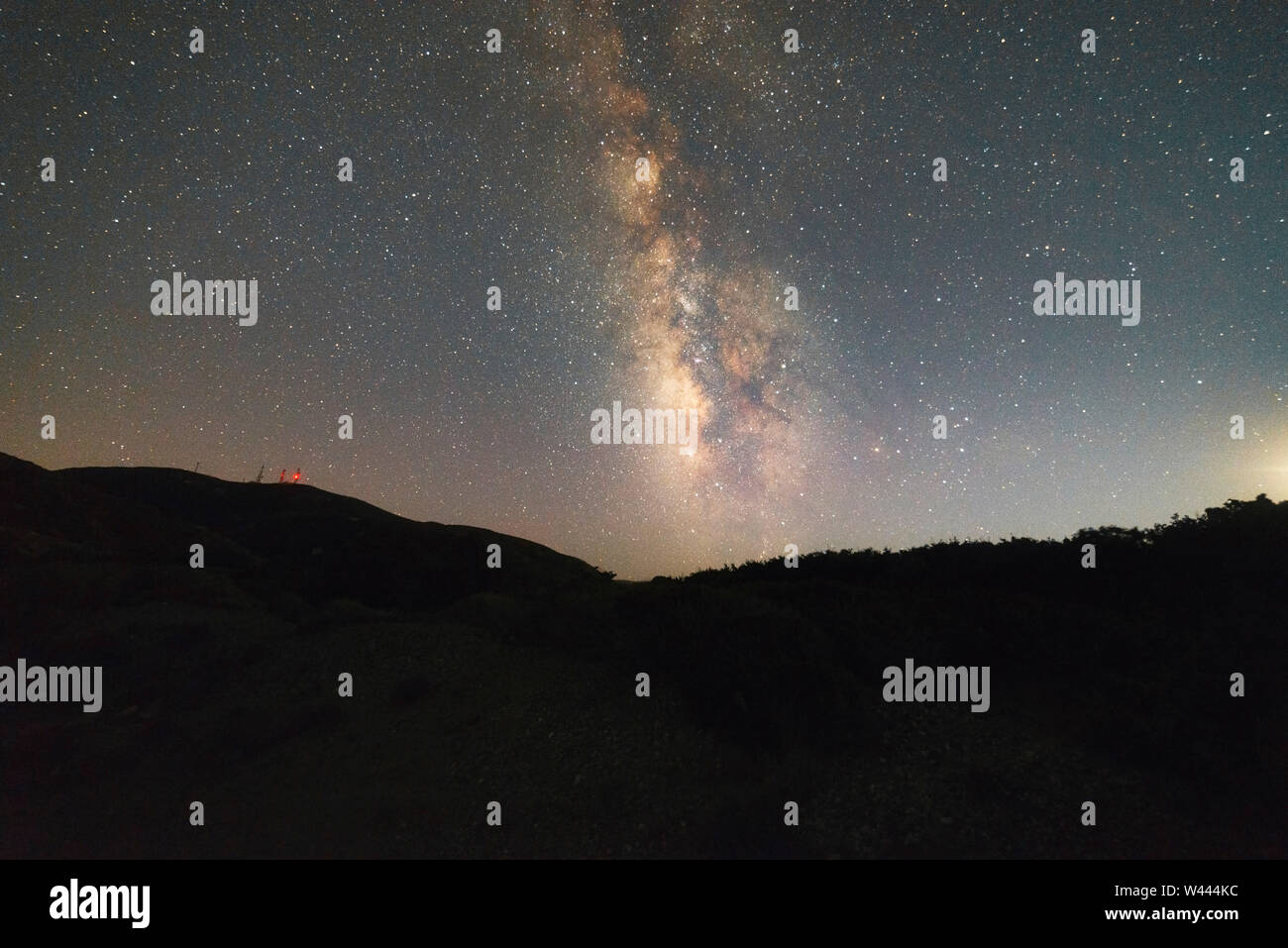 Mar Egeo vía láctea estrellas Foto de stock
