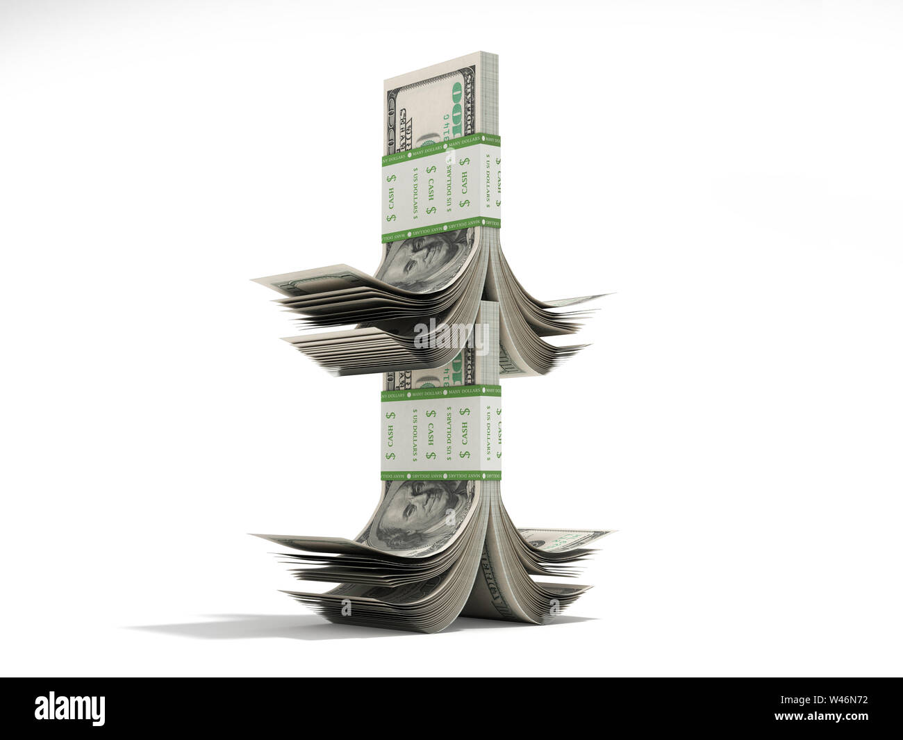 Grandes cantidades de dinero como un árbol de Navidad en 3D Render en