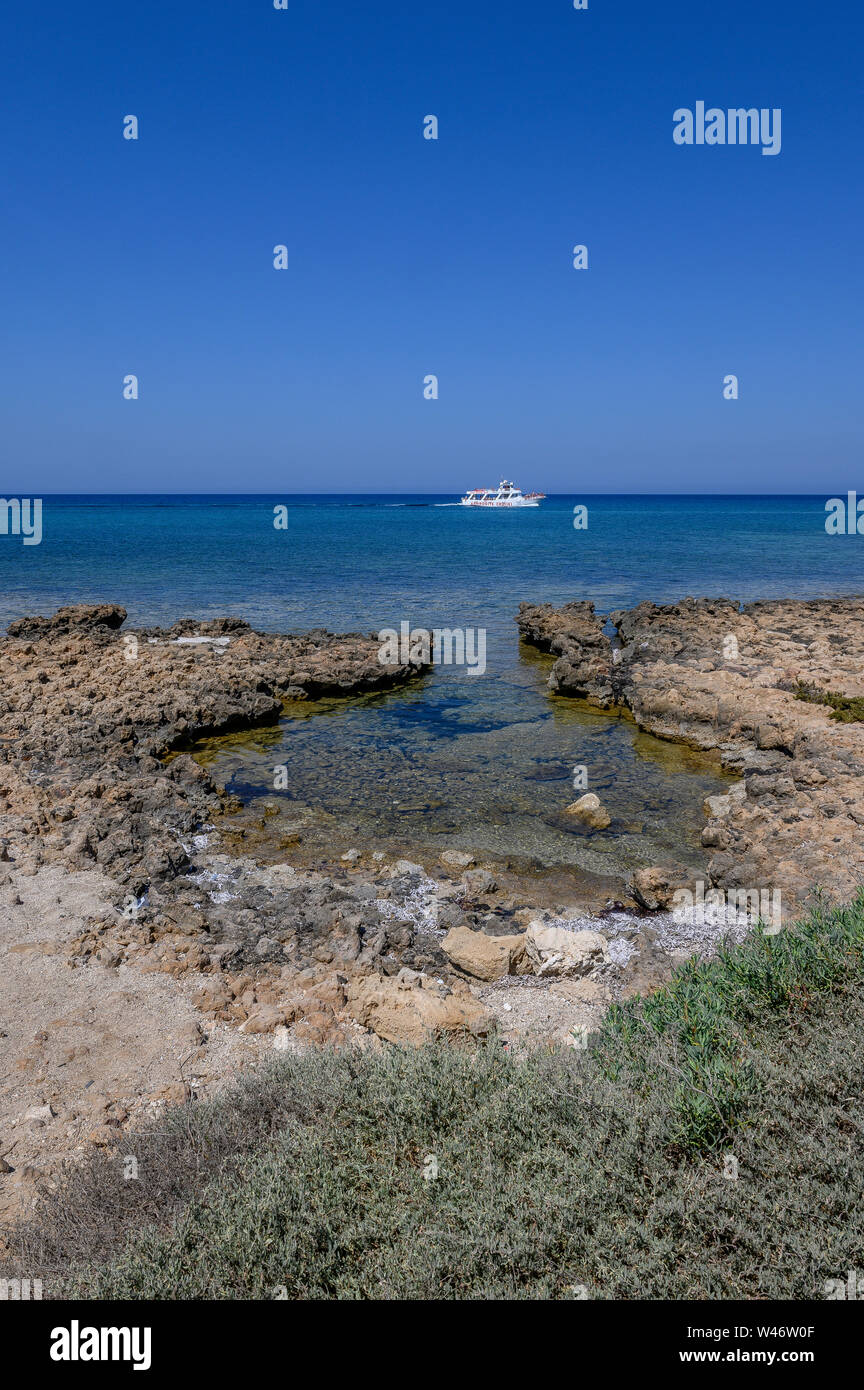 Frente al Mar de Protaras, Protaras, Chipre Foto de stock