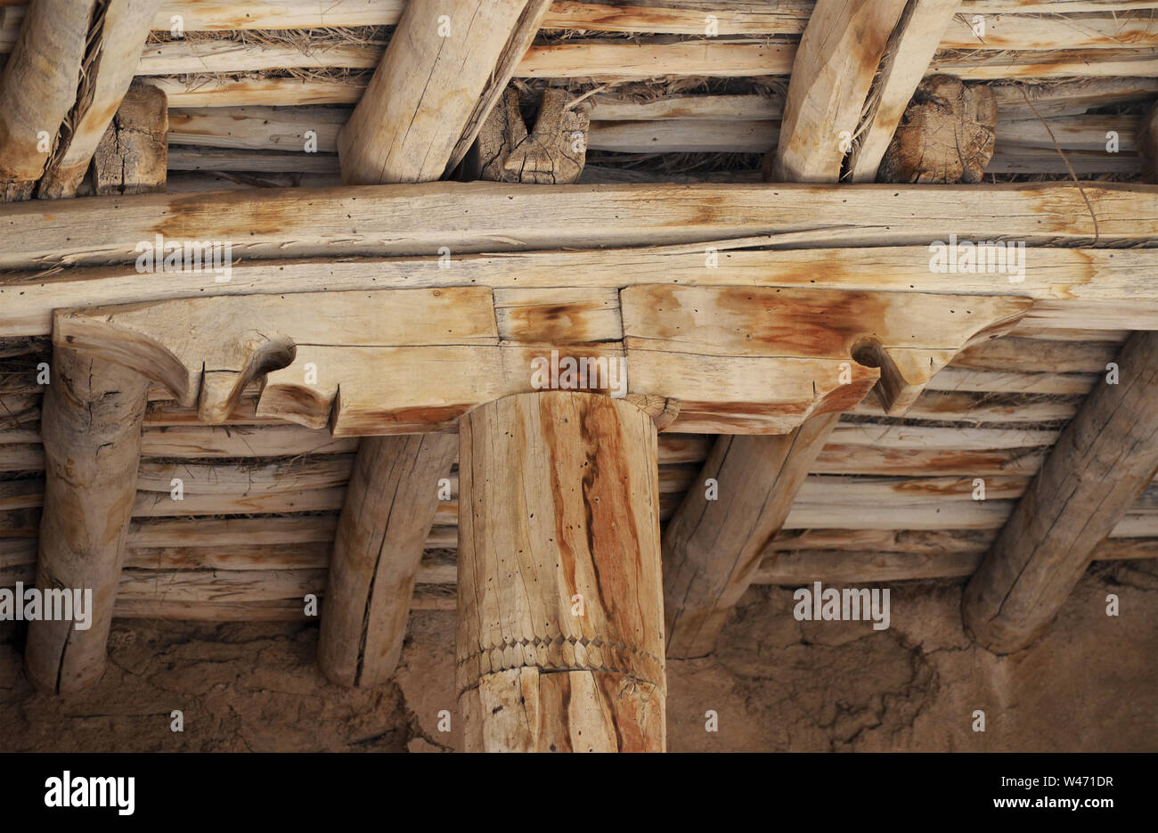 La arquitectura tradicional de las aldeas de montaña de Nuratau Ridge, Central de Uzbekistán Foto de stock