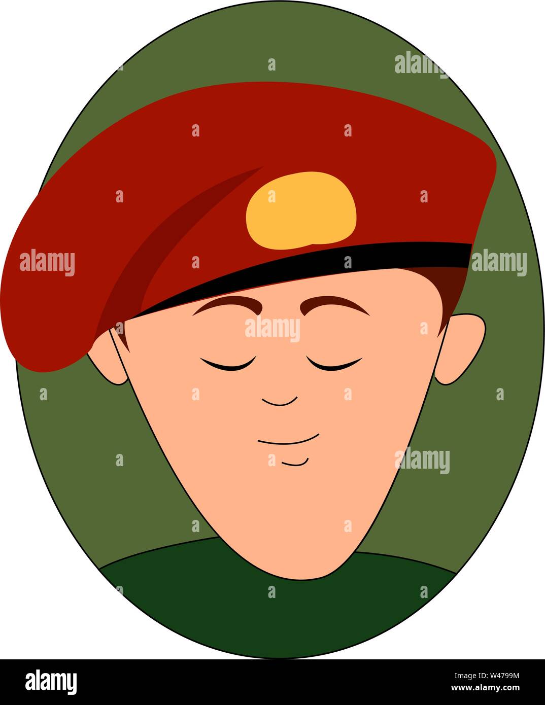 Boina roja militar, ilustración, sobre fondo blanco de stock - Alamy