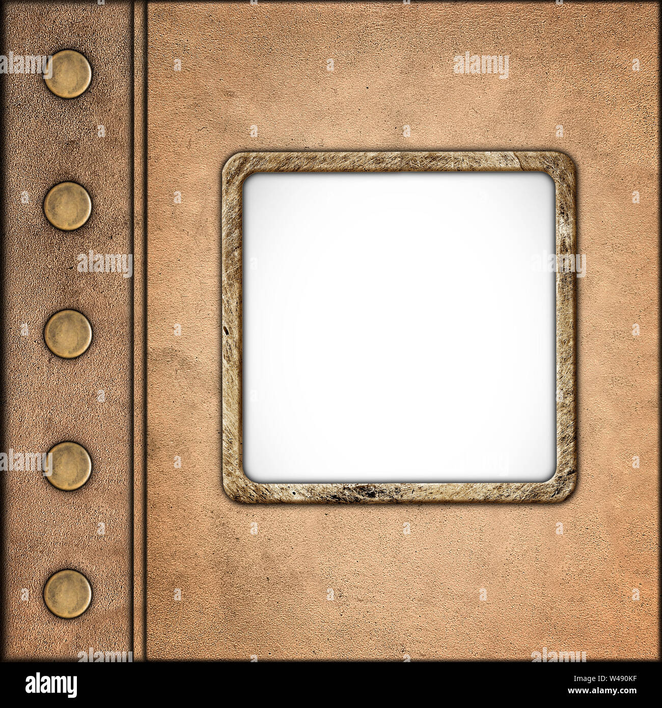 Grunge estilo vintage de cuero con marco de fotos portada del álbum  Fotografía de stock - Alamy