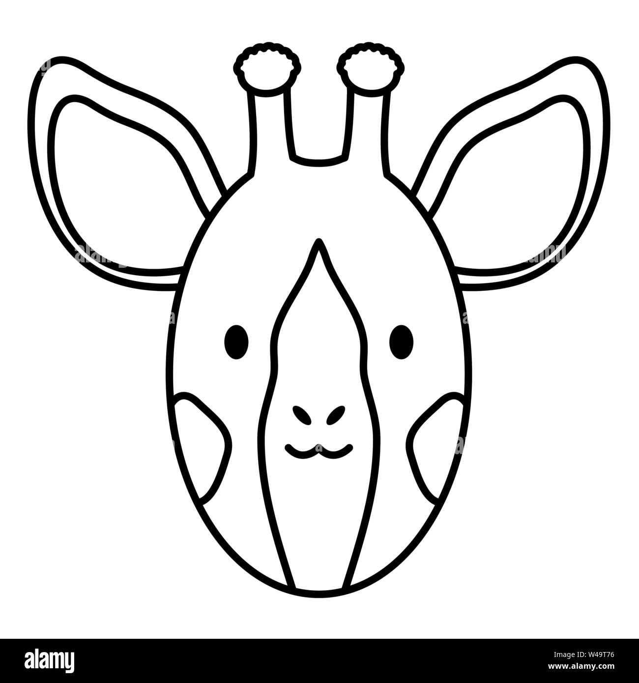 Cute giraffe cabeza infantil ilustración Vectorial character design Imagen  Vector de stock - Alamy