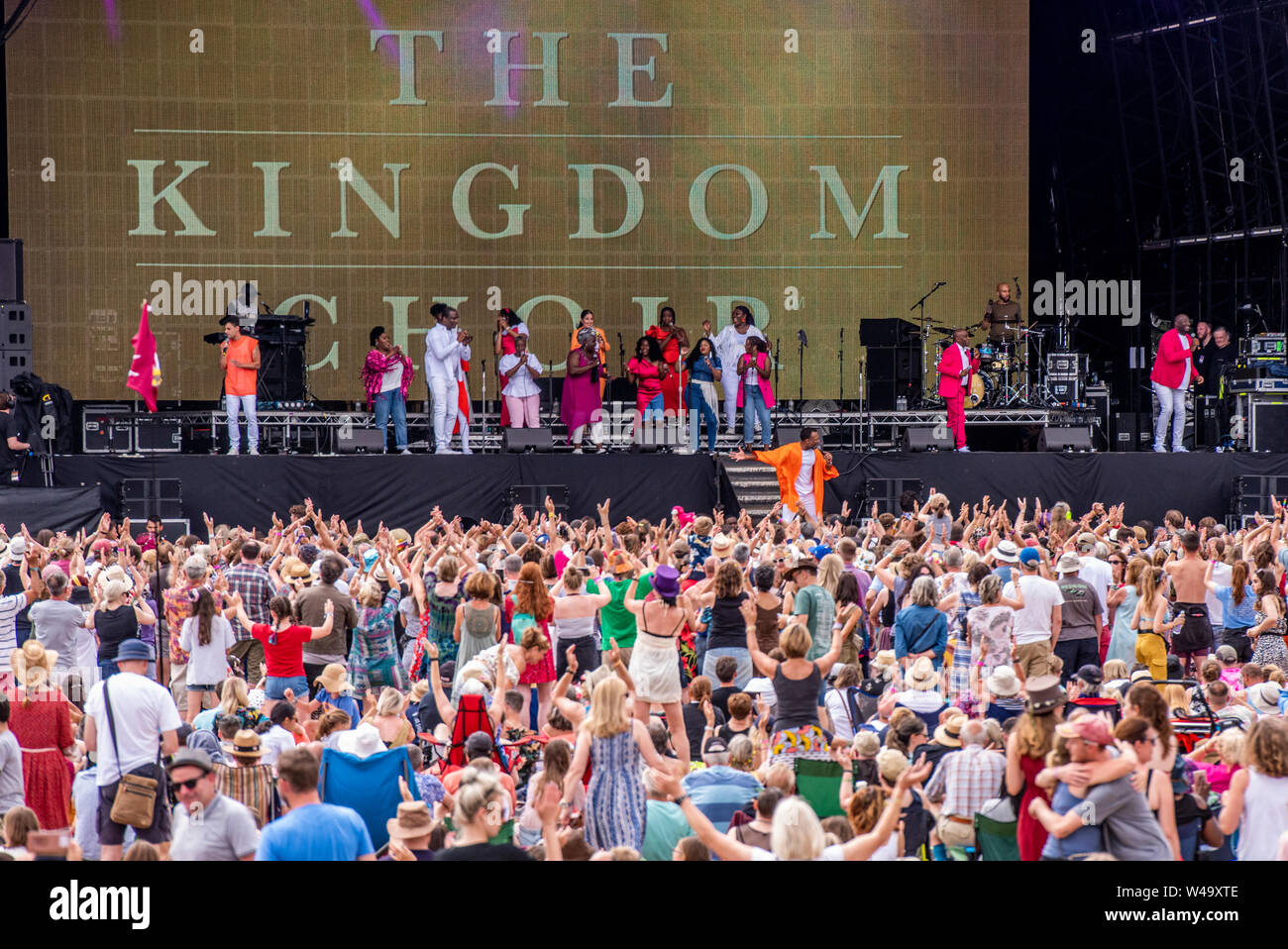 El Reino coro tocando en vivo en Latitude Festival, Henham Park, en Suffolk, Reino Unido, 21 de julio de 2019 Foto de stock