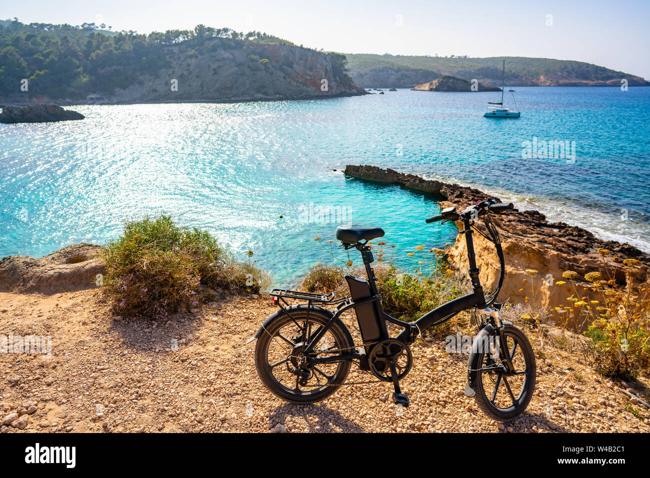 Ibiza Cala Xarraca en Sant Joan de les Illes Balears Foto de stock